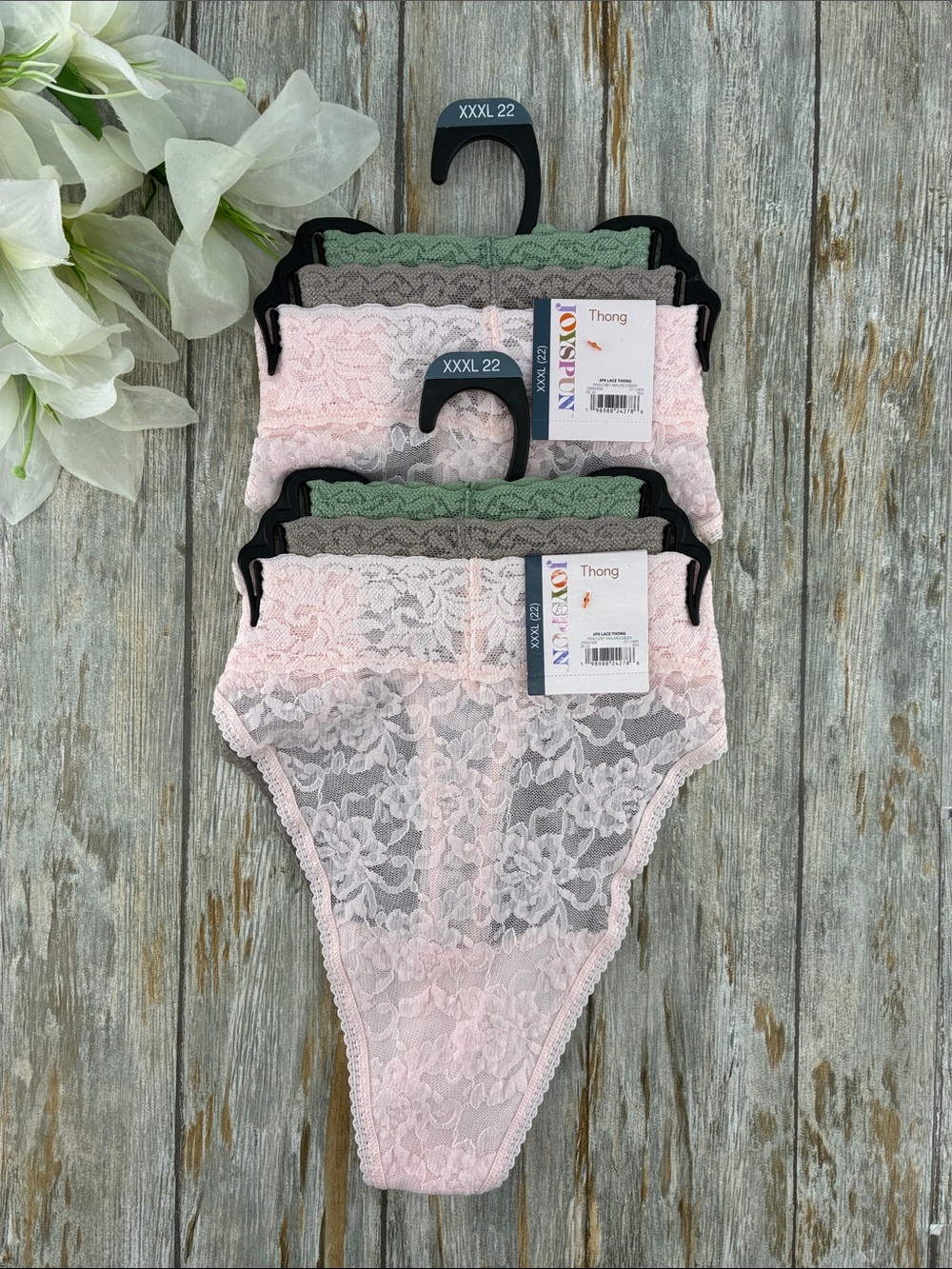 Women’s Stretch Lace Thong Party Underwear 2, 3-Packs Size XXXL